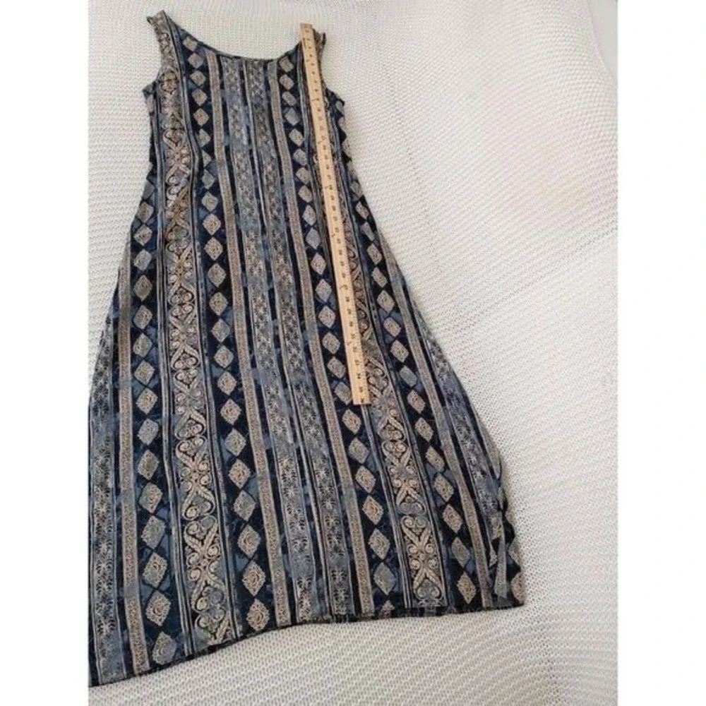 Marks & Spencer Vintage Maxi Dress Blue Paisley Boho Effortless Sleeveless M - Picture 7 of 16
